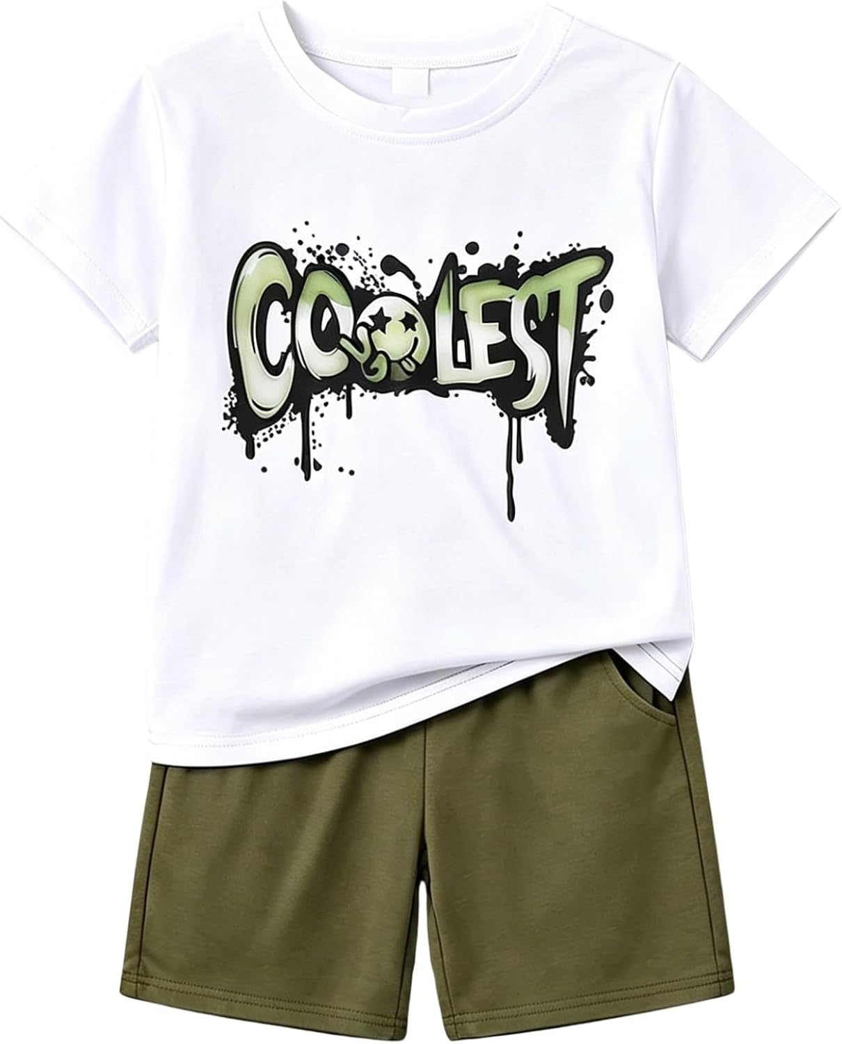 Yoxindax Boys Clothes 2-Piece Casual Street Style Turn-Down Collar Half Zip Kids 4-12 Years Teen Boys Summer Outfits