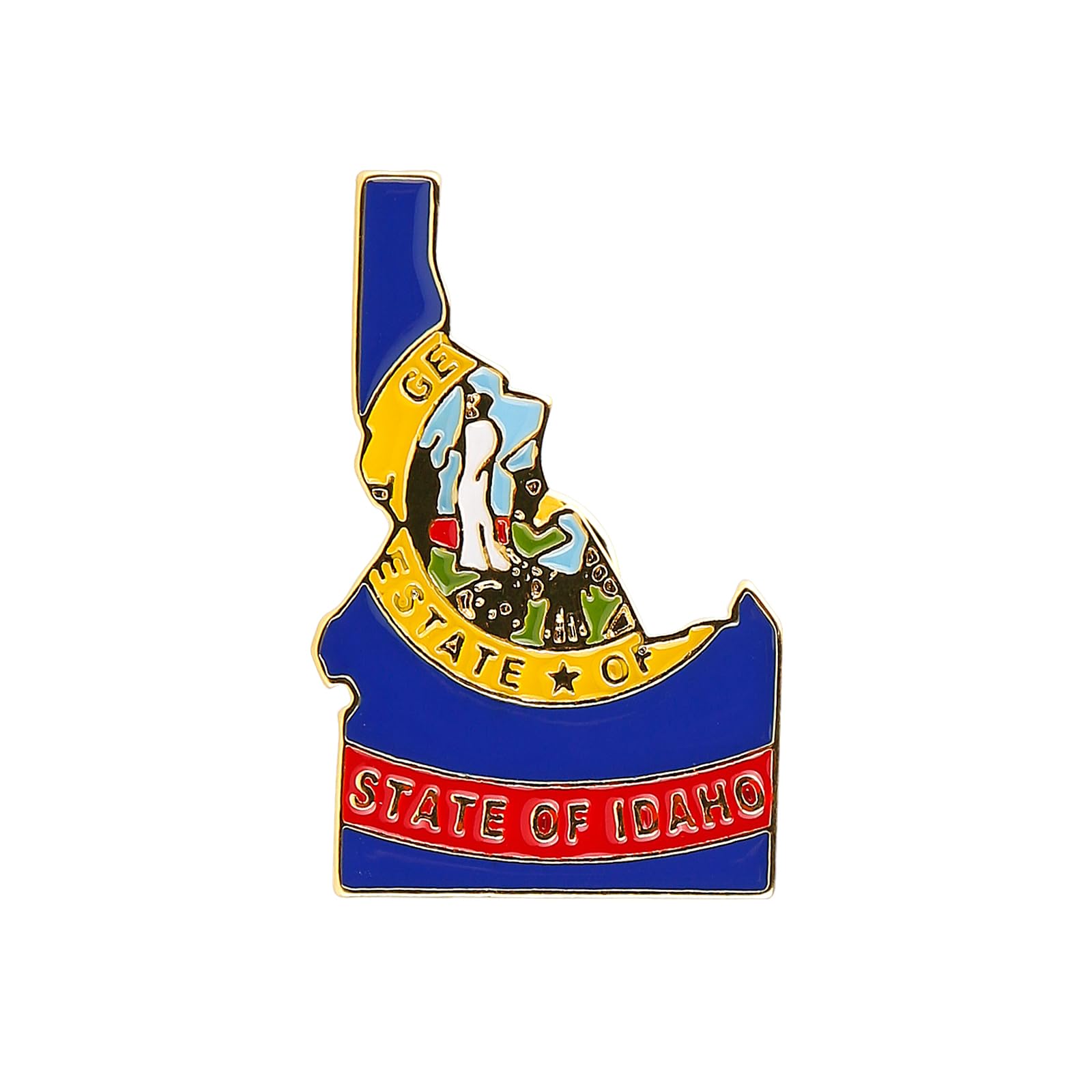 State Shaped Map Lapel Metal Pin Enamel Brooch Keepsake Beautifully Designed for Backpack Hat