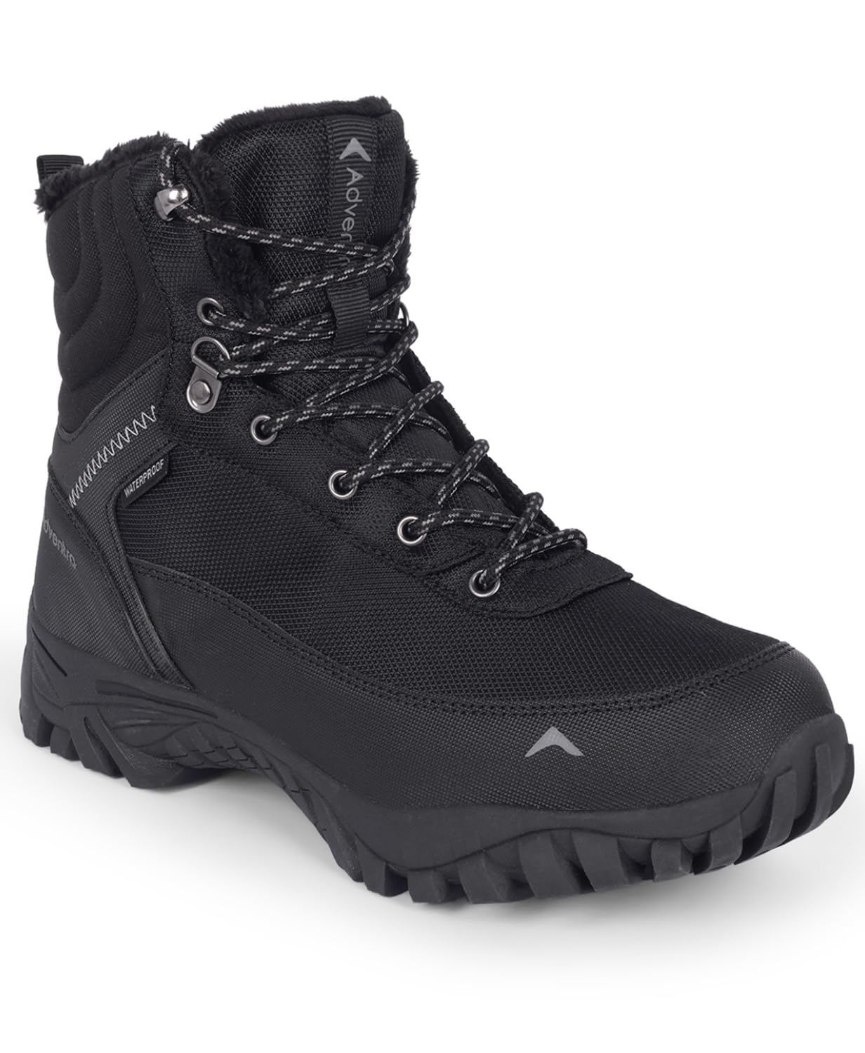 ADVENTRA Men's Edge ET 1101 Waterproof Hiking Boots, Mid-Top, Round Toe, Black, Mountain Trekking with Grip Sole (Uk 8, UK Footwear Size System, Adult, Men, Numeric, Medium, 8) 1