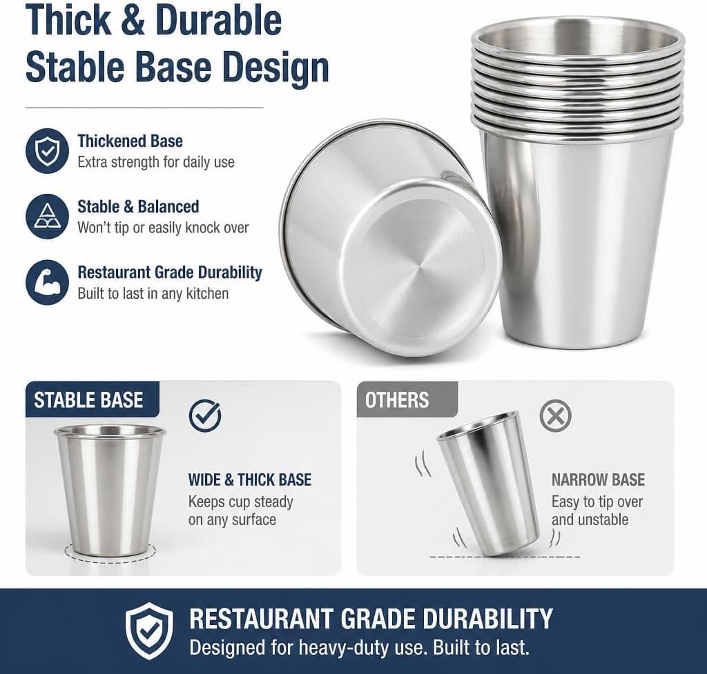 5 Pcs Stainless Steel Dipping Sauce Cups, Reusable Small Round Condiment Ramekins for Buffet Restaurant Kitchen Catering, S