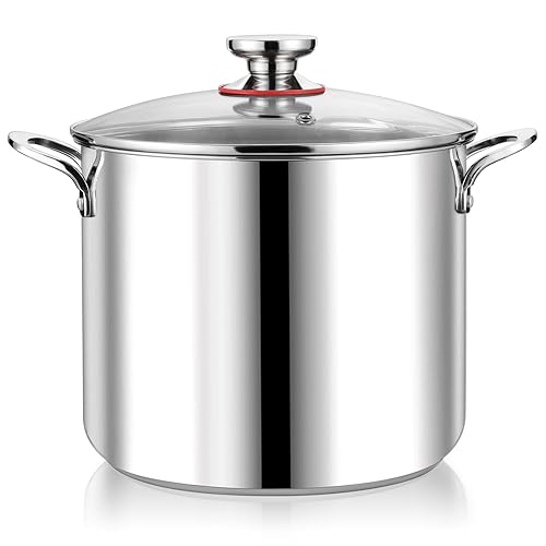 P&P CHEF 12 Quart Stainless Steel Stock Pot with Lid,
