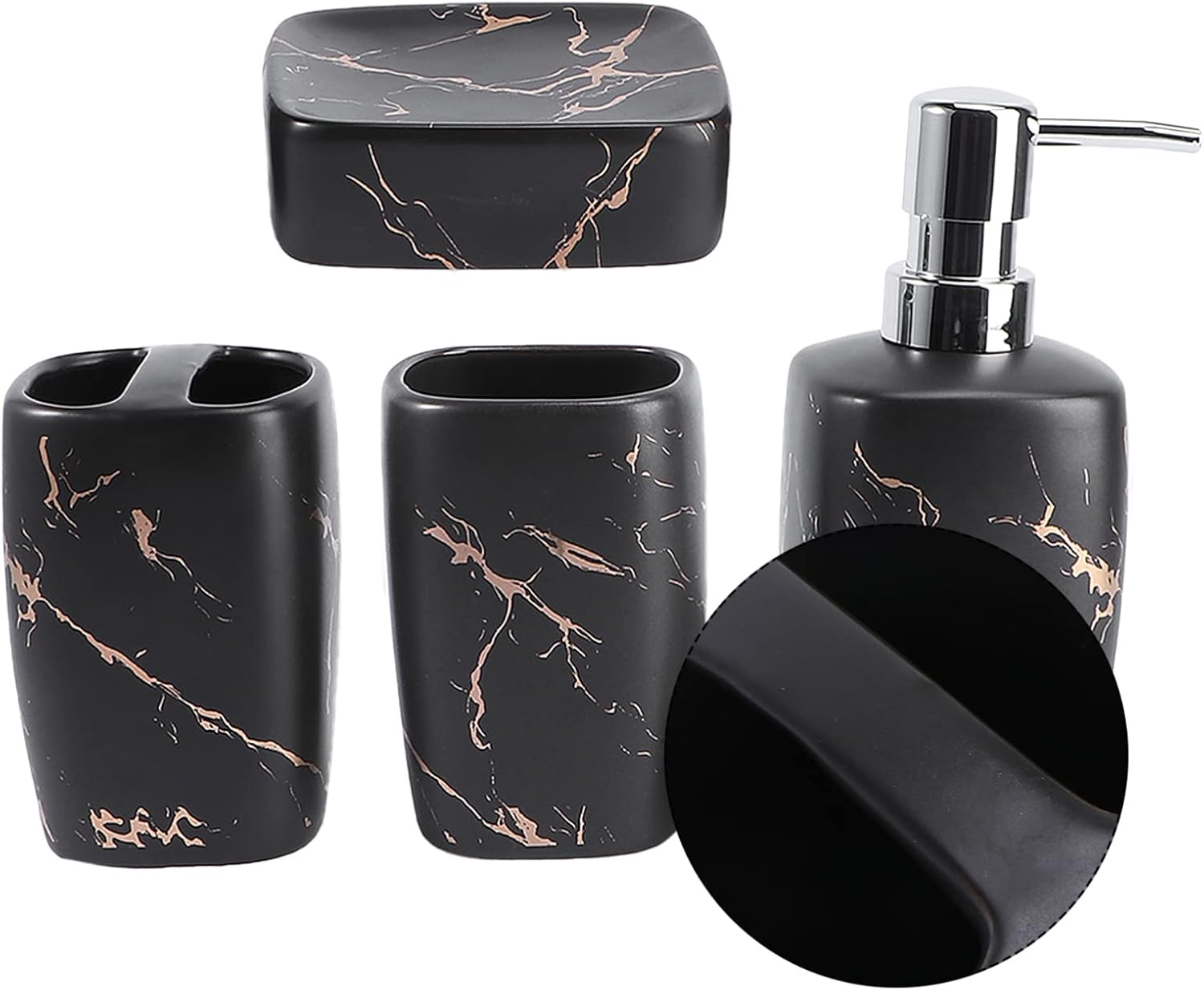 VOSAREA 1Set Personal Washing Kit Matte Bathroom Accessories for Soap Lotion Toothbrush and Cup Space Saving Compact Design for Guest Bathrooms