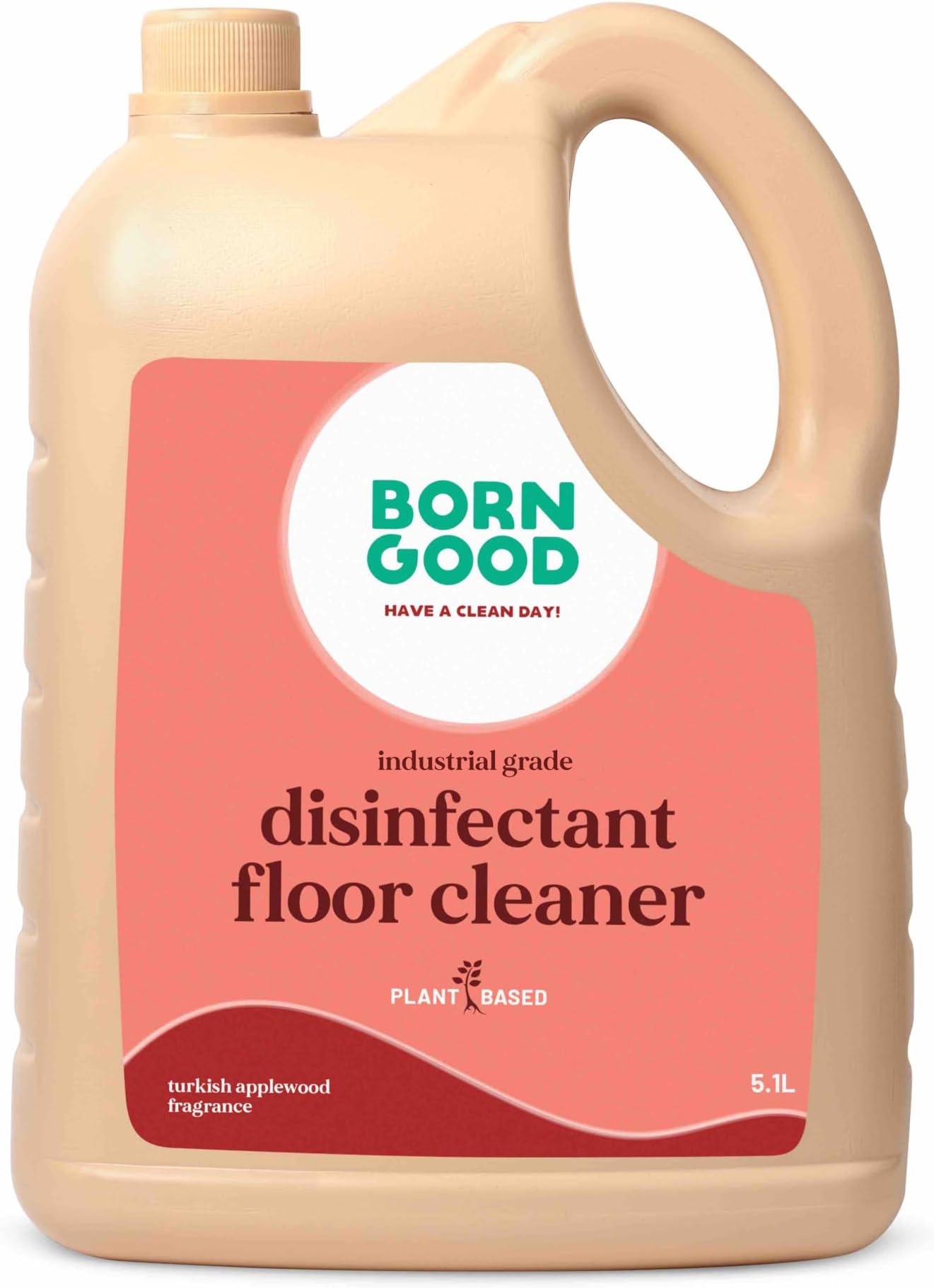 Born Good Plant Based Turkish Applewood Fragrance Disinfectant Liquid Floor and Surface Cleaner, Biodegradable, Non-Toxic And Eco-Friendly - 5.1 Ltr (Pack of 1)