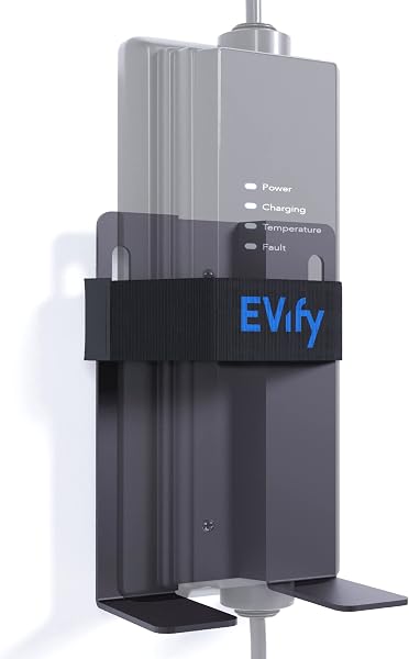Uchwyt ścienny typu 2 - uchwyt na ładowarkę Schuko - wytrzymały uchwyt na kable ze stali nierdzewnej - kompatybilny z Juice Booster i NRGkick - Uchwyt ścienny do ładowarki elektrycznej