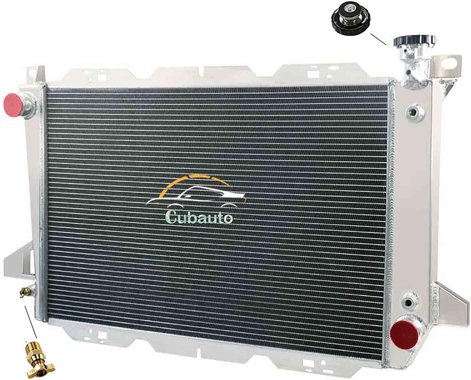 4 Rows Core Aluminum Radiator for 1985-1996 1993 Ford Bronco F150,F250,F350 4.9L L6 Radiators