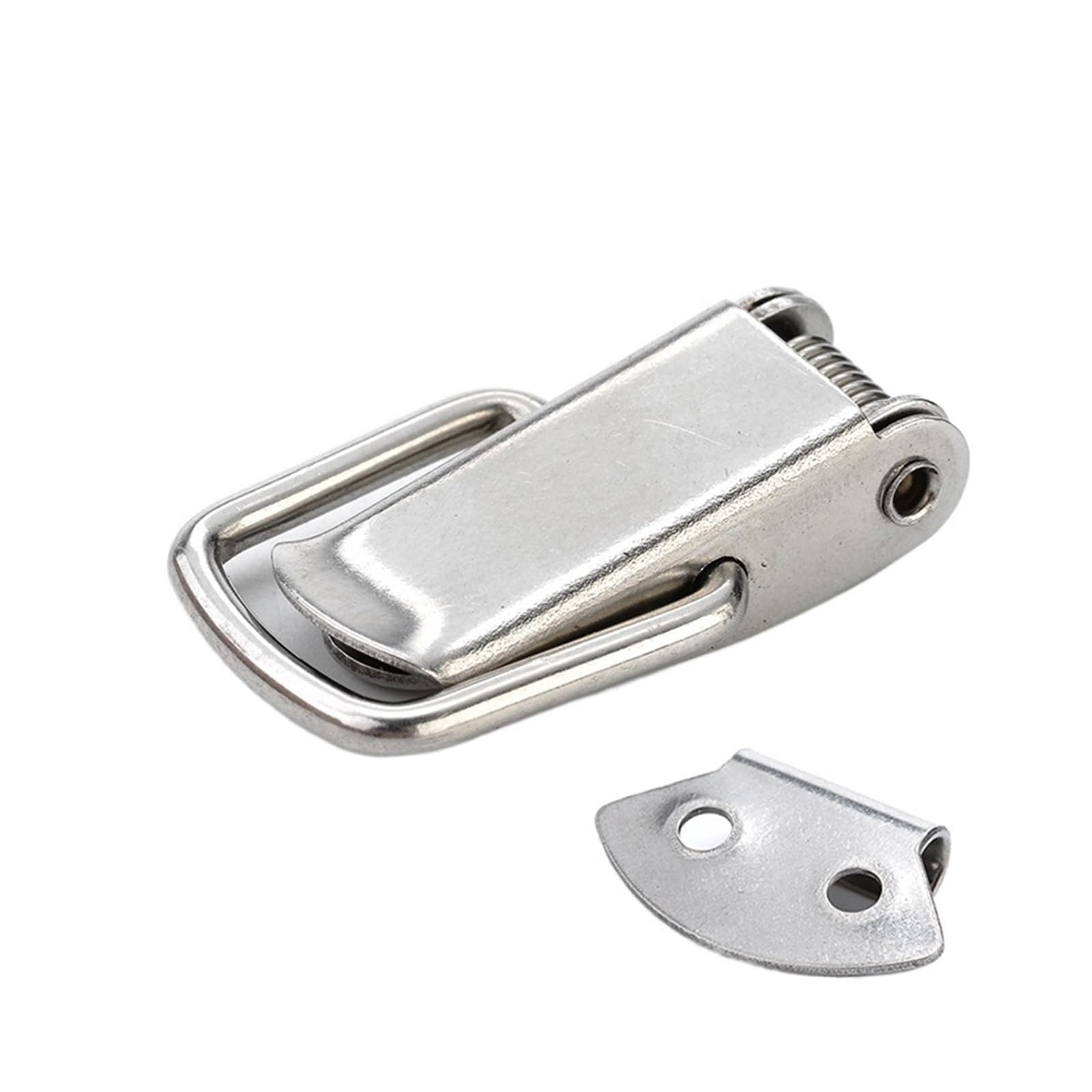 Zatrzask przełączający, 2 szt. sprężynowego zatrzasku ze stali nierdzewnej do drzwi przesuwnych w szafkach okiennych(Nickled Plated 129mm)