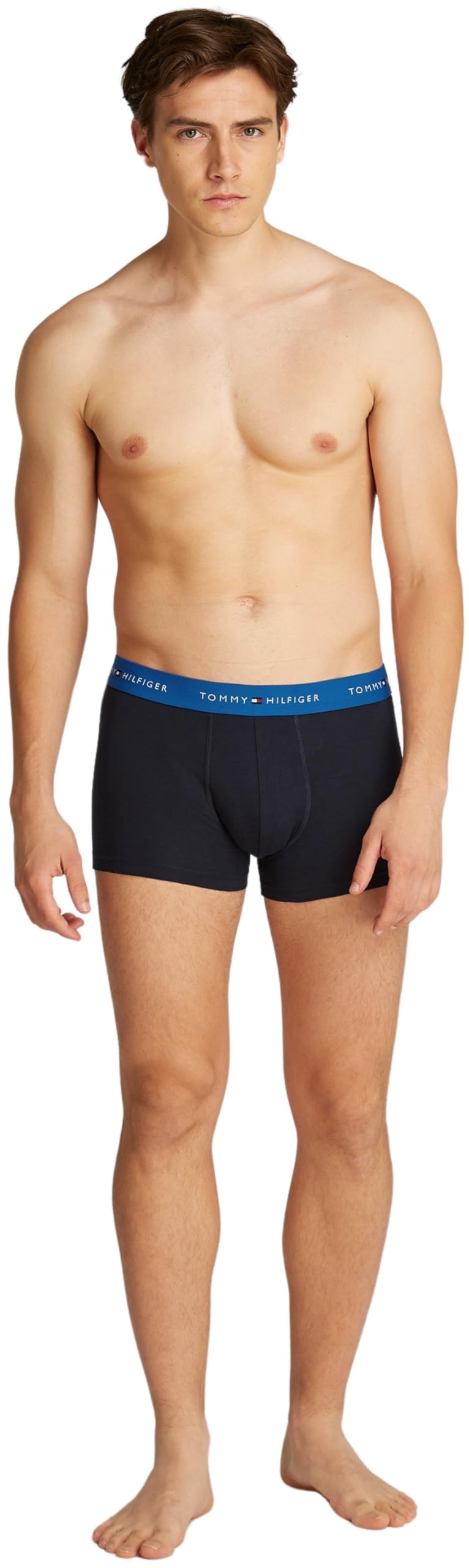 Tommy Hilfiger Męskie kąpielówki ze stretchu, 7 sztuk, Biały (biały/Vib Indigo/Dark Mag/Des Sky), S
