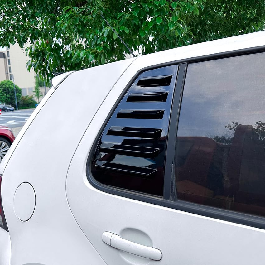 Auto Posteriore Finestra Feritoie per VW Golf 4 MK4 1997-2006, Alettone Posteriore Protezione Tende Lato Vent Accessori,A Bright Black
