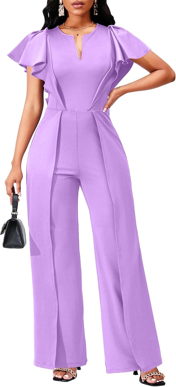 sexycherry Formal Jumpsuit for Women Dressy Elegant Long Straight Pants Jumpsuits for Party Club with Zipper