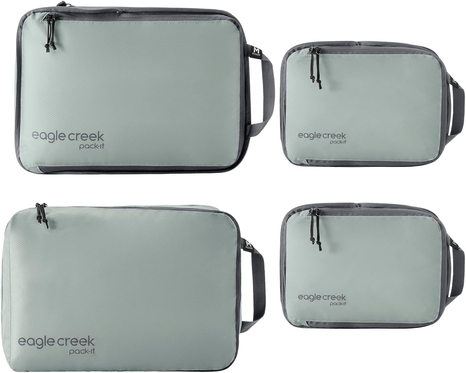 Eagle Creek Pack-It Isolate Carry-On Set - Compact Compression Cube Set for Optimizing Luggage Space - Convenient Top Handle - Internal Storage Divider - Water-Resistant - Washable - Storm Grey