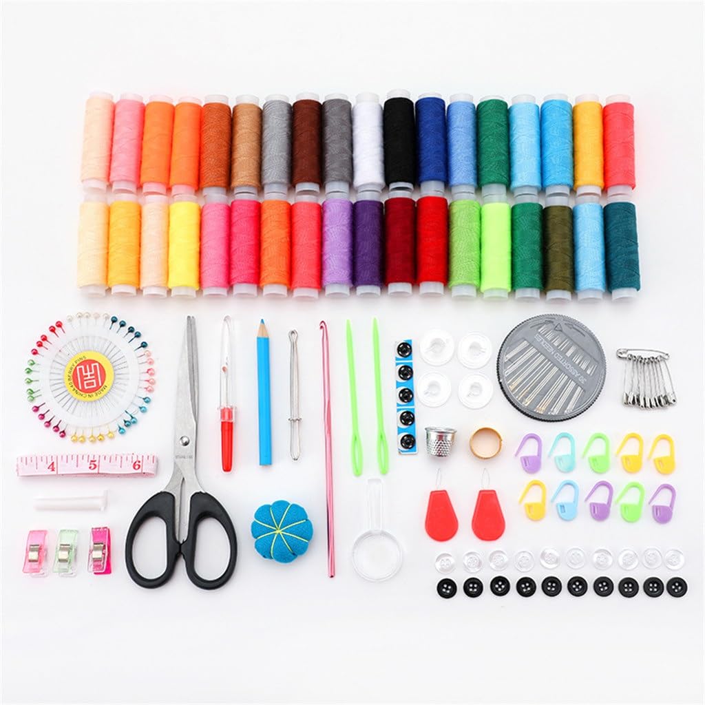 Juego de Caja de Costura para Viaje en casa, práctico Kit de Costura para Bolsos de Gran tamaño con Hilo de Coser