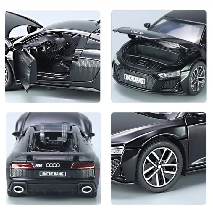 Image of Alokik Enterprise 1:32 Audii R8 Sports Diecast Metal Pull Back Car with 6 Openable Doors with Sound and Light Toy Decoration car Best Gift Toys for Kids 【Color As Per Stock】