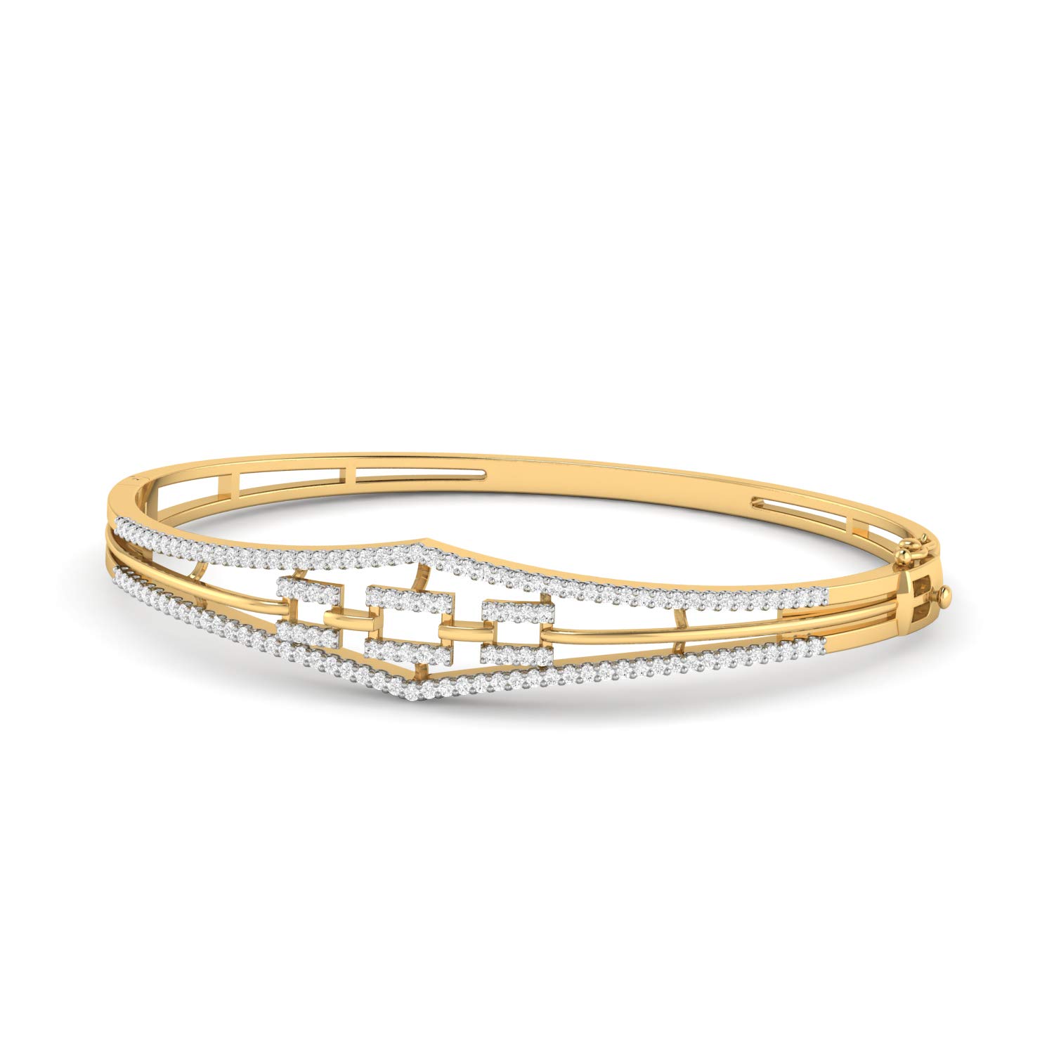 14k (585) Yellow Gold and Solitaire Bracelet for Women