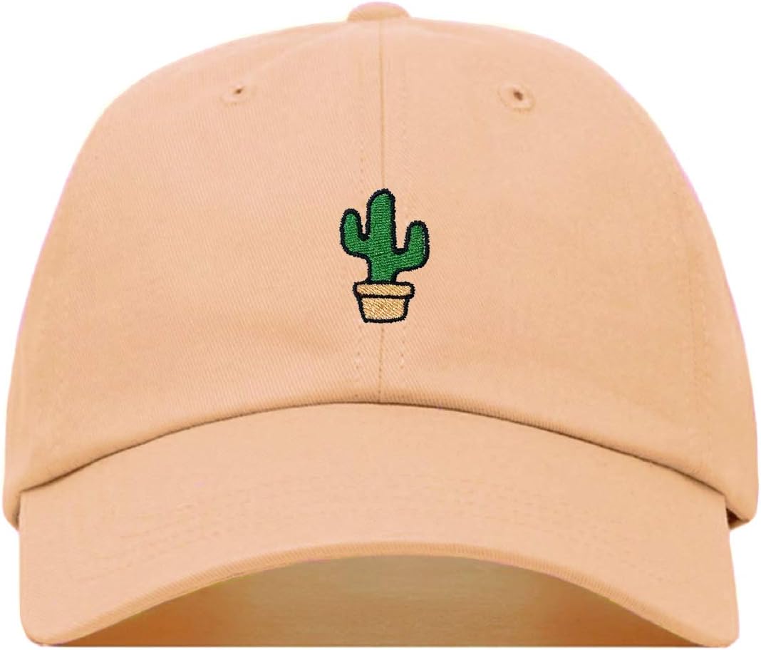 Cactus Baseball Hat, Embroidered Dad Cap, Unstructured Soft Cotton, Adjustable Strap Back (Multiple Colors)