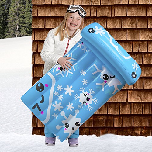 PIPELINE SNO Snow-Grins Inflatable 1 Person Snow Sled/Toboggan with Tow-Rope, 43” Inch Length - Thumbnail 4