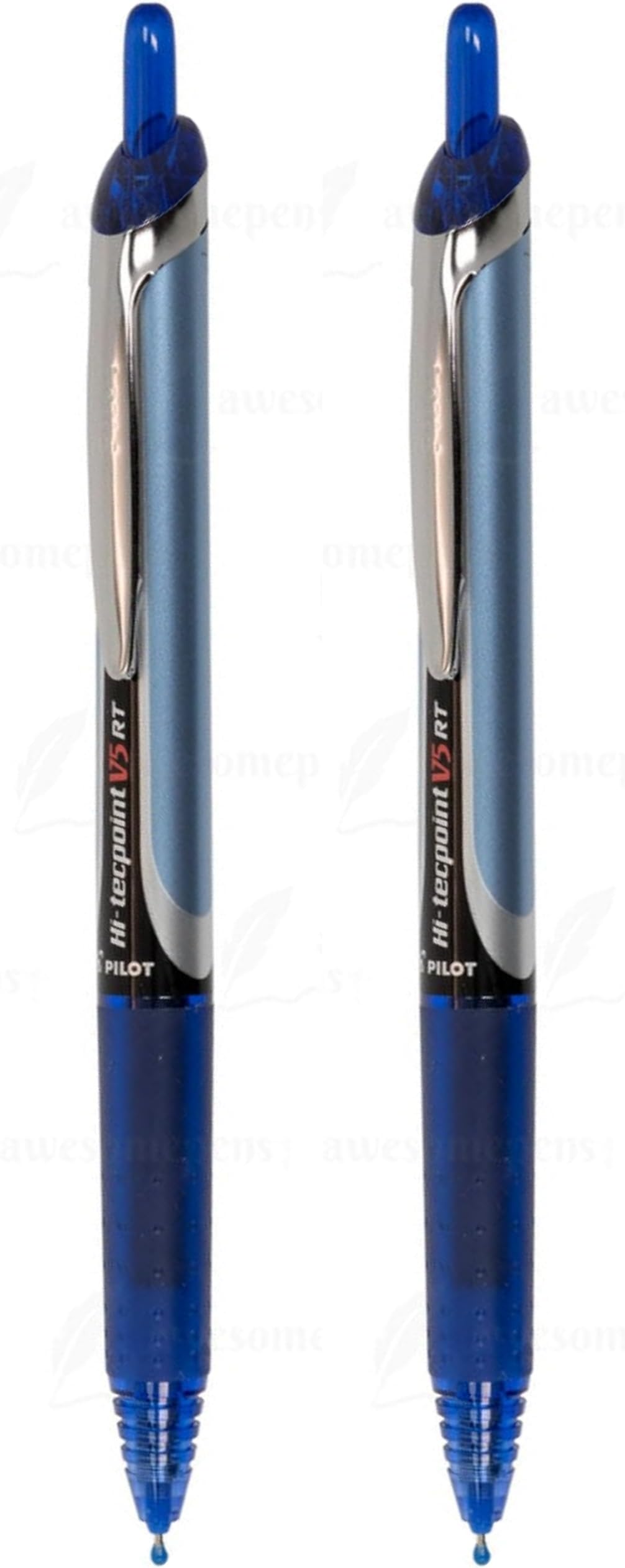 Hi-Tecpoint V5 RT – Liquid Ink Rollerball Pen - 0.5MM Fine Tip - Needle Point - Quick Dry ink - (Pack of 2) (Blue ink)