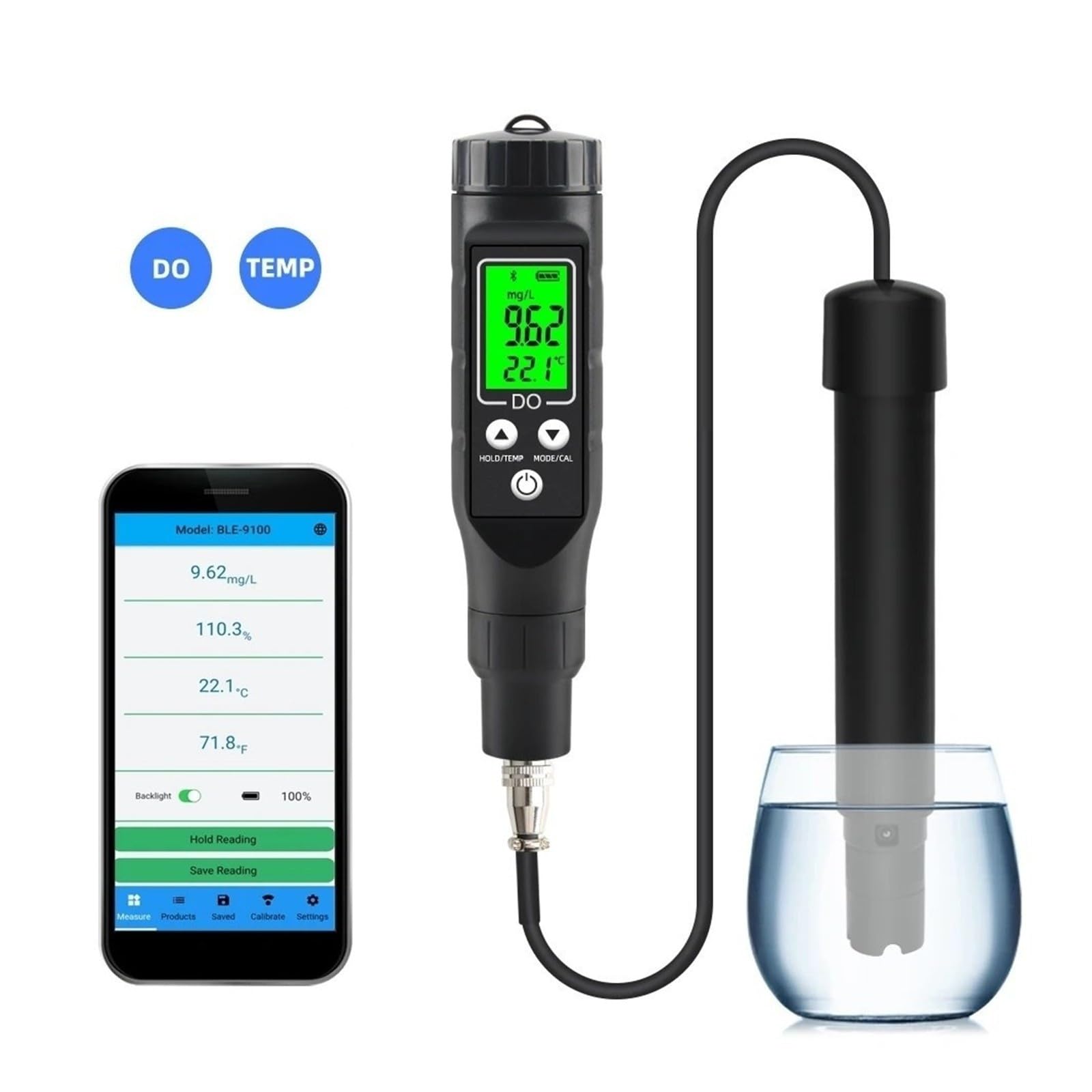Messgerät for Gelösten Sauerstoff BLE-9100 Mit LCD-Display
