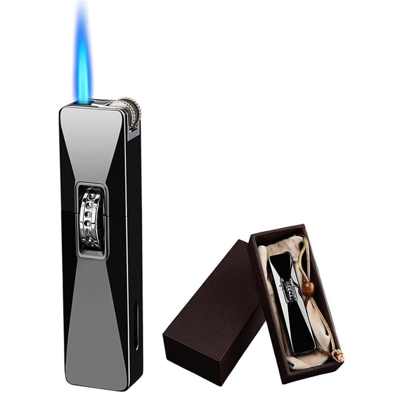 Encendedor de butano de metal resistente al viento y recargable para velas