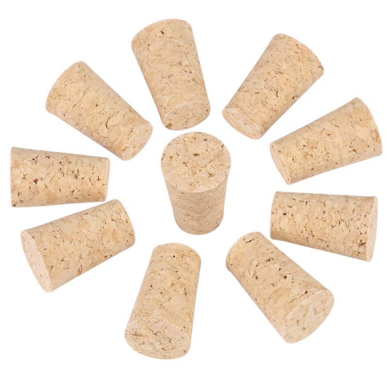 ZIETNAL Lot de 10 bouchons en liège en bois naturel pour bouteille de vin en forme de cône