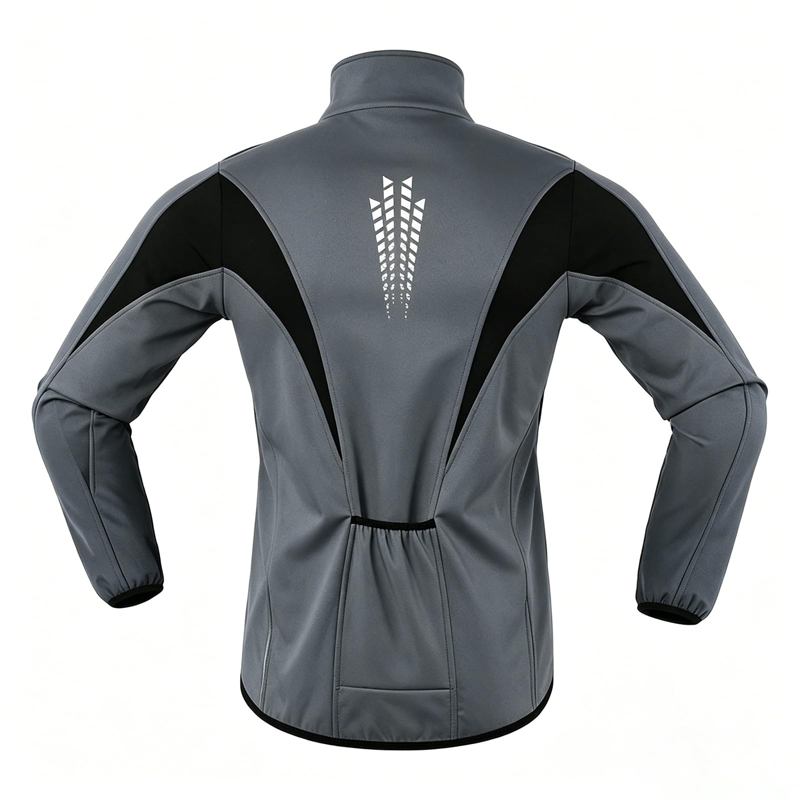 Chaqueta de ciclismo de hombre con felpa, cortavientos e hidrófuga, maillot térmico manga larga corte 3D con tiras reflectantes para ciclismo, moto, running y esquí, Dark Gray-Asian 2XL (US L)