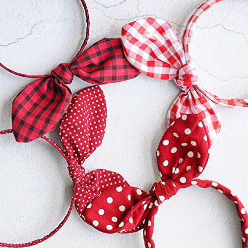 Huachi Bow Headbands For Girls Women Halloween Red Polka Dot Headwrap Cute Turban Hair Hoop Knotted With Bunny Ears Vintage Hair Accessories #TOP6