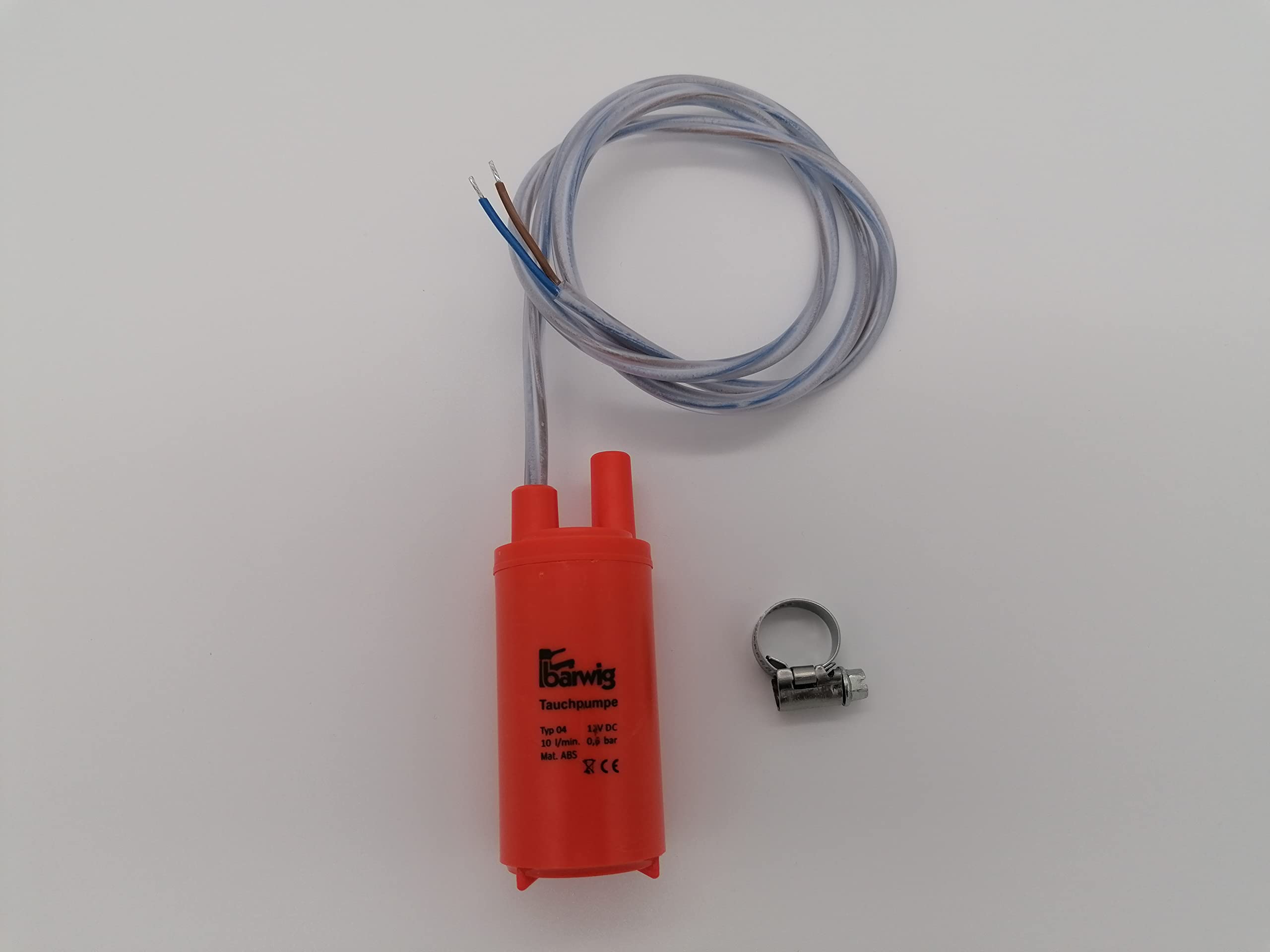 CR-MOESANCO® KIT Bomba de Agua BARWIG Sumergible de 12V con Abrazadera de Acero Inoxidable, Alto Flujo para Autocaravanas, Estanque, Acuario, Fuentes, Jardines de Agua, Sistemas Hidropónicos