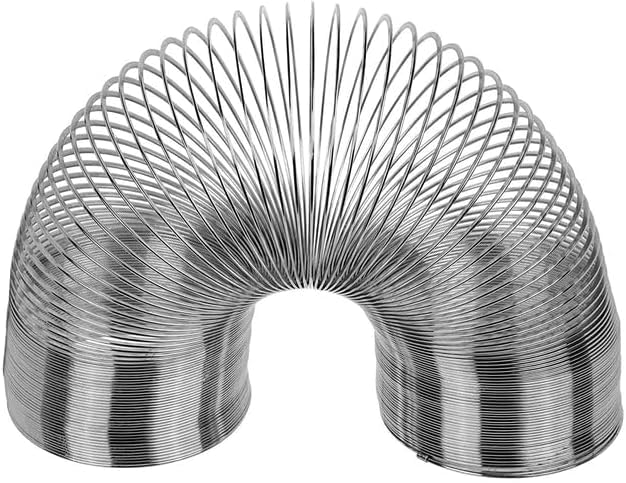 Silver Metal Wave Form Helix Spring Coil 3" Closed Length x 3" Diameter - Scientific Slinky Spring Made of Tempered Steel Wire Classic Fidget Toys Used in Labs on Stairs for Experiments and Learning