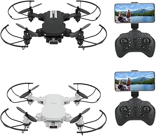 Mini drone dobrável com câmera de alta definição 480P/1080P/4K Quadricóptero profissional WiFi RC Drone (480P-Weiß)