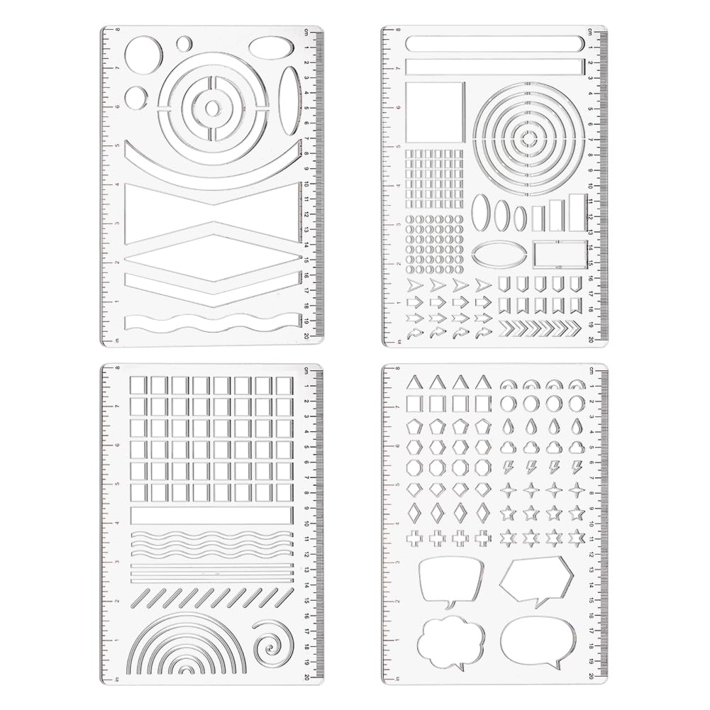 Pochoir géométrique en acrylique BENECREAT pour scrapbooking de qualité