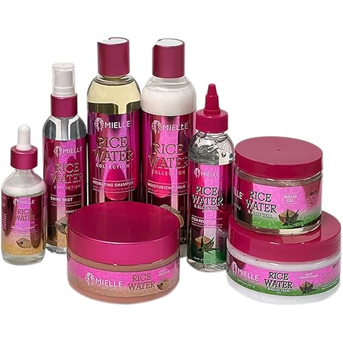 Mielle - Rice Water & Aloe Vera Blend - Length Retention For Dry & Damaged Hair Sulfate-Free Shampoo, Moisturizing Milk, Pink
