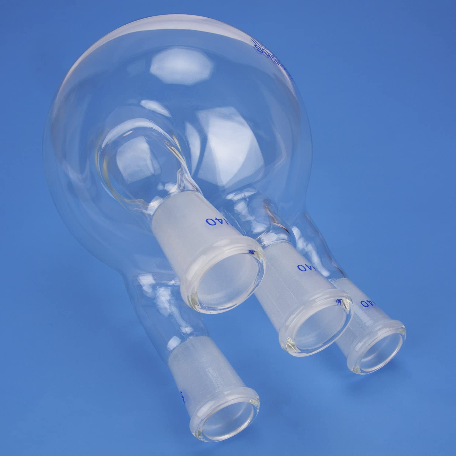 Labasics Rundkolben mit 4 Aufrechten Hälsen, Schwerwandiges Borosilikatglas-Rundkolben mit 24/40 Standard-Schliffhülse, für Den Laborgebrauch, 1000 ml
