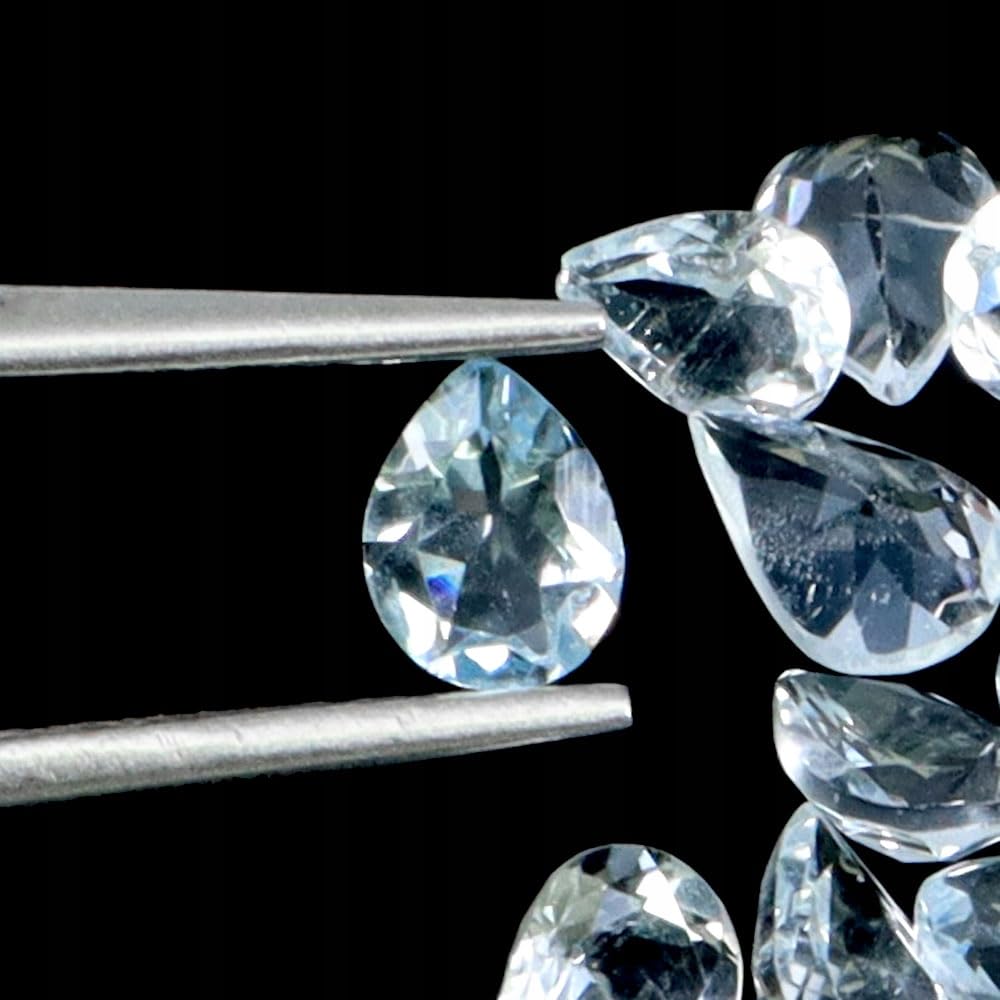 Akwamaryny kamienie naturalne 20 sztuk IF-VVS 4.2ct