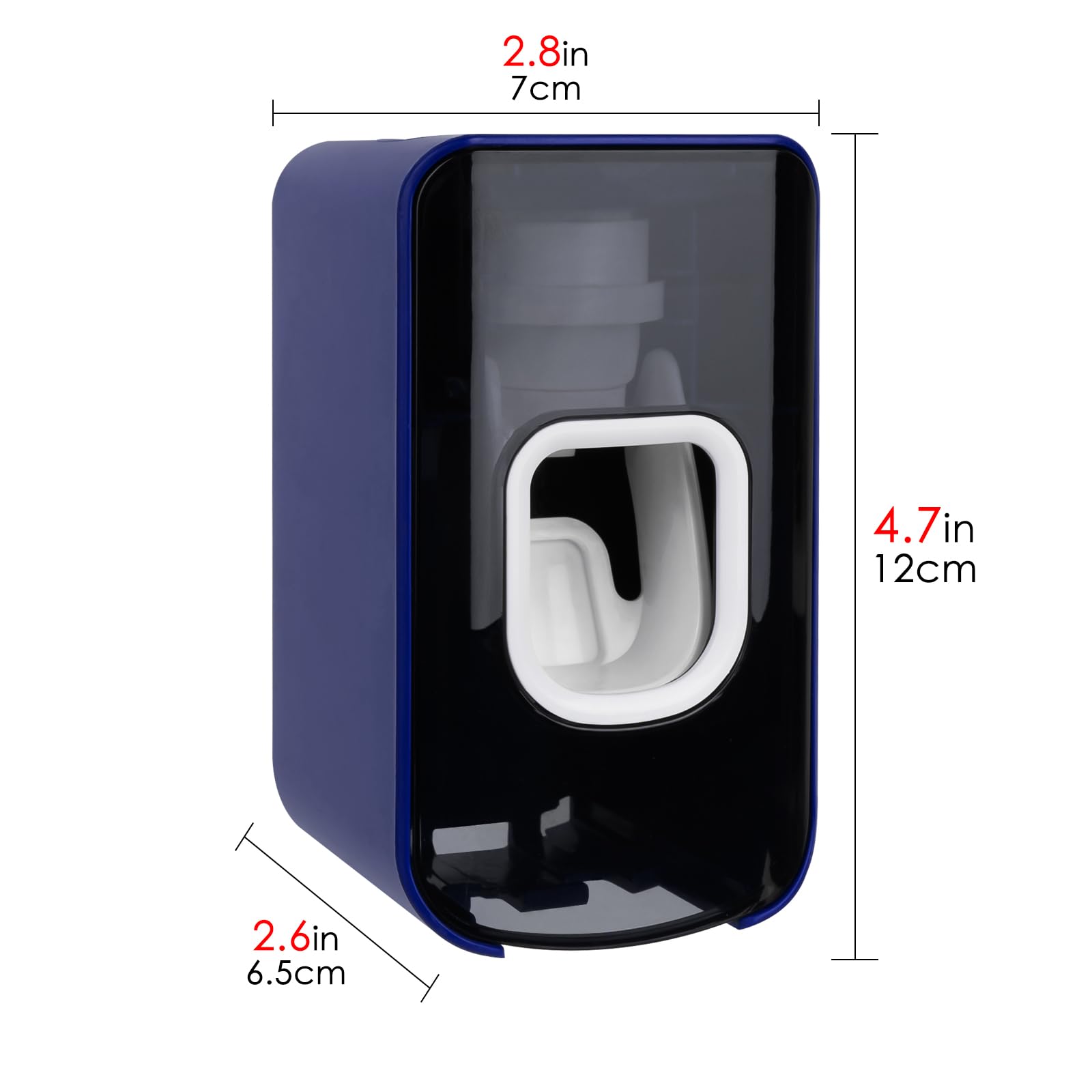 Soporte para cepillo de dientes de 2 ranuras y dispensador de pasta de dientes montado en la pared, exprimidor automático de pasta de dientes, organizador de pasta de dientes 2 en 1 para ducha (azul