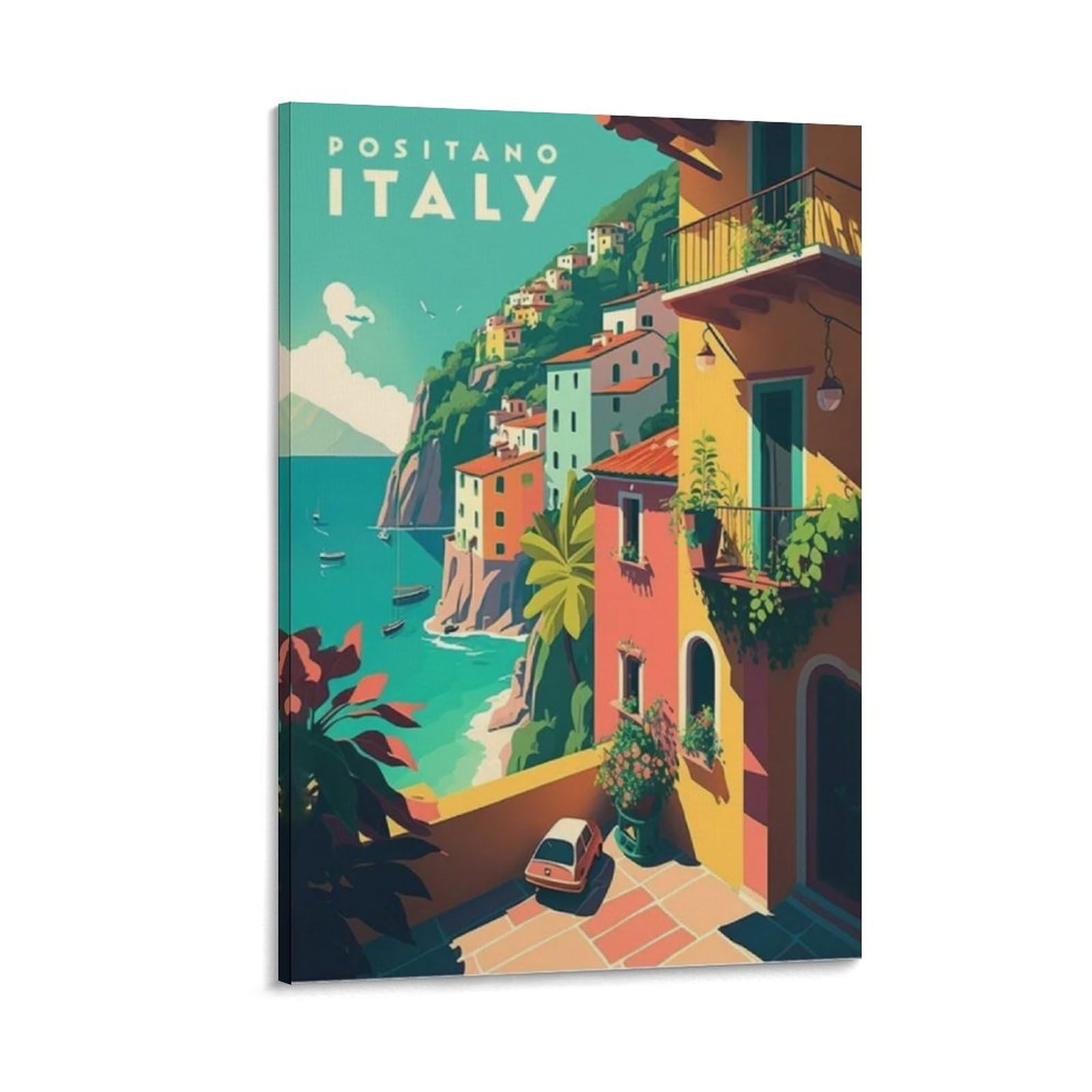Positano Italy Vintage Travel Posters Landscape 08x12inch(20x30cm) Wall Art Picture Print Canvas Art Poster Modern Family Bedroom Decor Posters