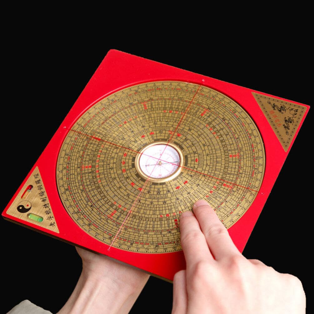 Brújula China Antigua Portátil Roja de Hierro y Cobre para Exteriores | Estilo Retro, Ligera y Fácil de Usar, Orienta en Actividades al Aire Libre, Pieza de Colección