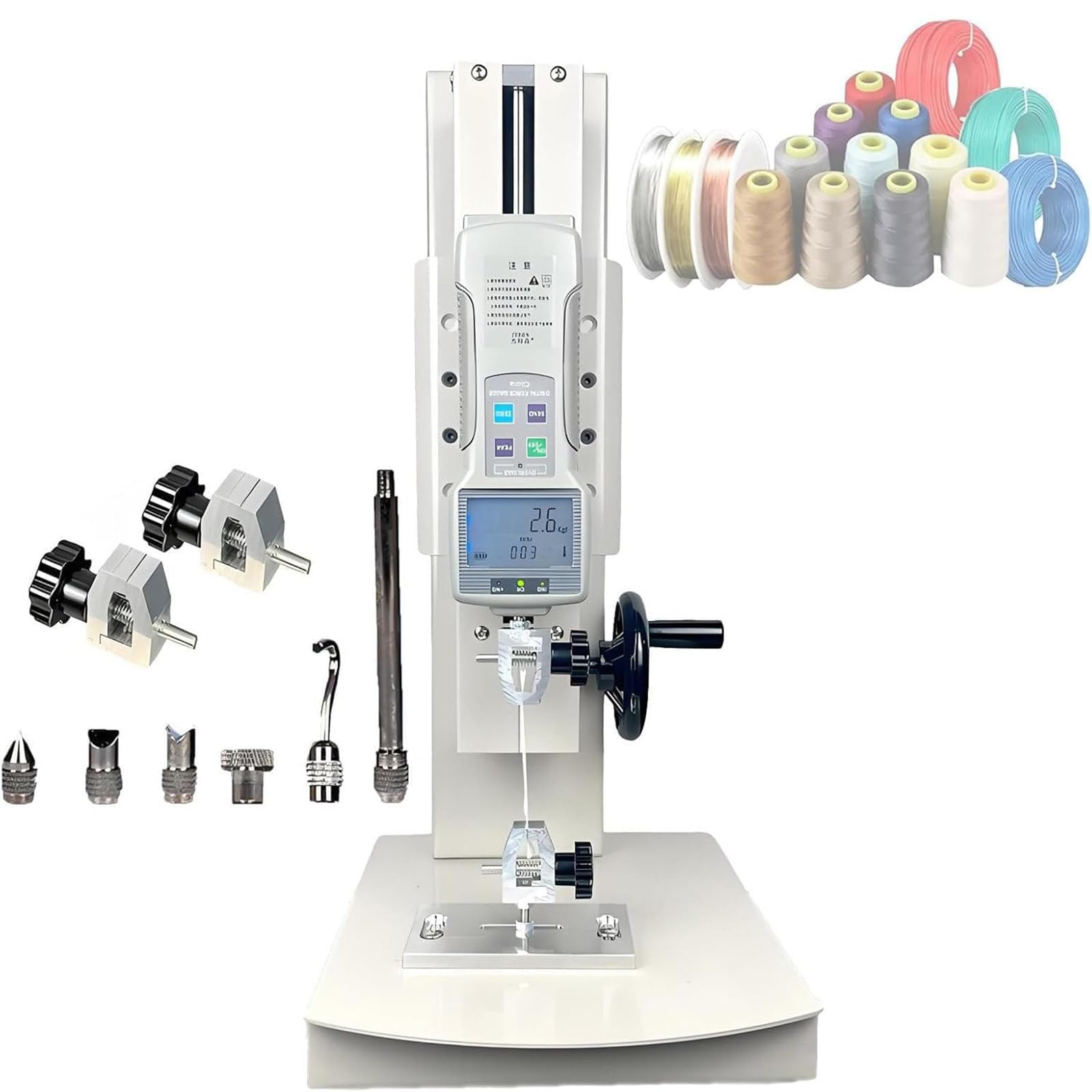 Ręcznie Korba Pionowe Stanowisko Testowe, Przenośny Cyfrowy Miernik Siły, 10-2000N Cyfrowy Tester Rozciągania, Rozdzielczość 0,01 N / 0,001 Kgf, Funkcja Wyjścia 1000N-standard