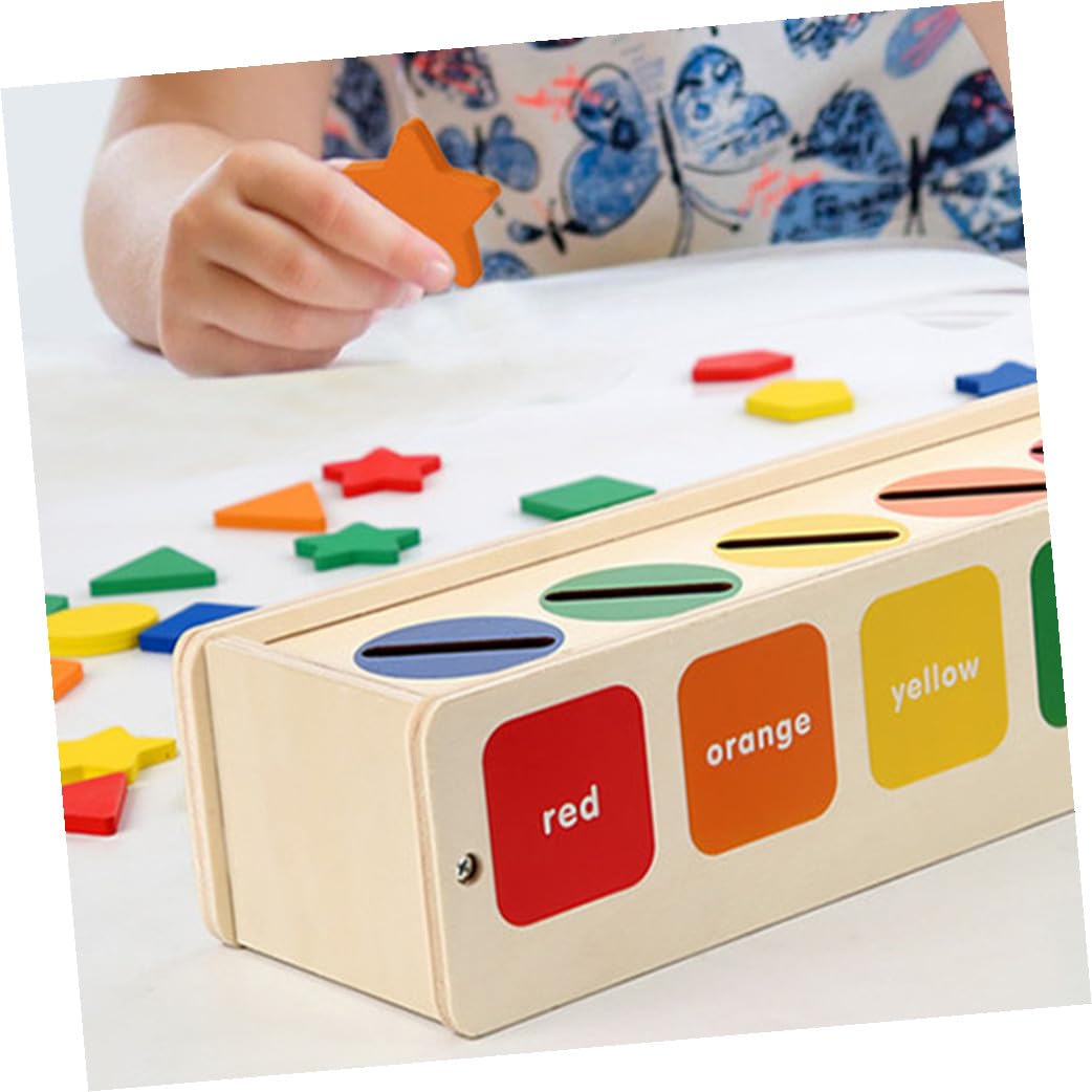 iplusmile Clasificador de Formas de Madera, 1 Juego, Caja de Aprendizaje