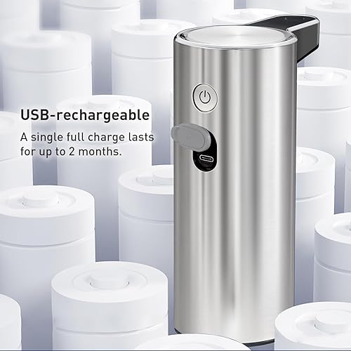 Miniatura 5 de EKO Aroma Dispensador automático de jabón de acero inoxidable, dispensador de jabón líquido de manos sin contacto para fregadero de cocina y baño,