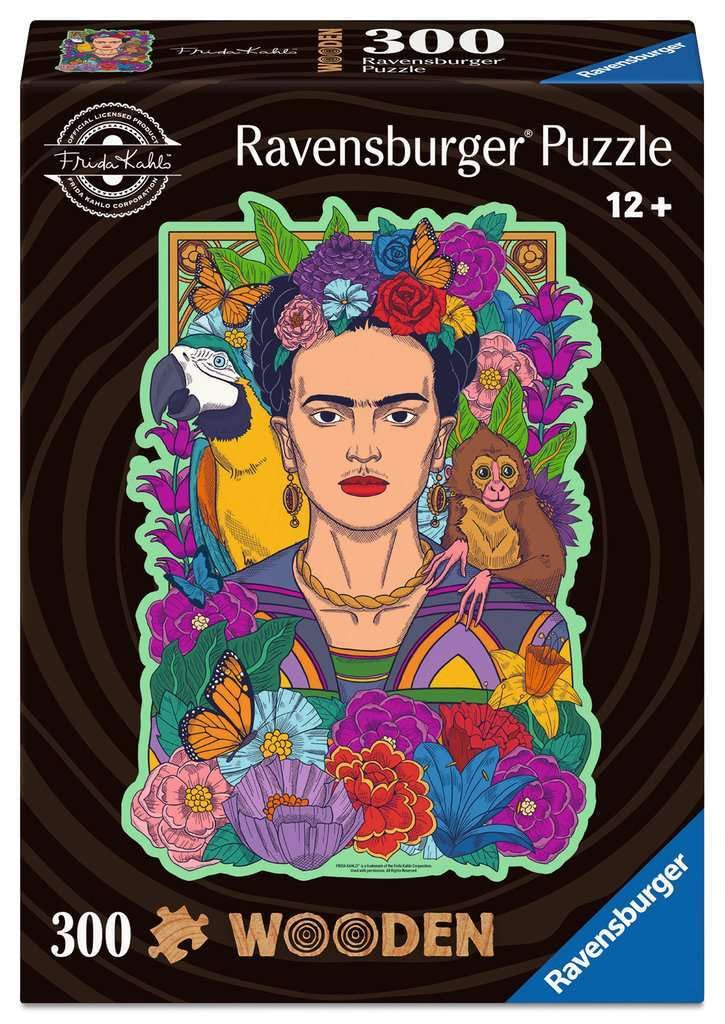 Ravensburger WOODEN Puzzle - Frida Kahlo - konturgeformtes Holzpuzzle mit 300 Teilen: WOODEN Puzzle