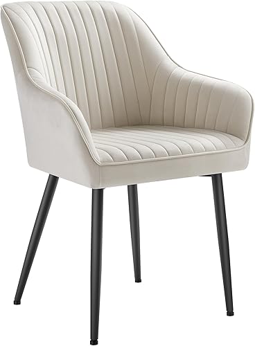 SONGMICS Dining Chair, Kitchen Chair, Velvet Armchair, Up…