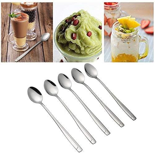 Miniatura 4 de Cand Cucharas de té helado de acero inoxidable, cuchara de helado de mango largo (juego de 16)