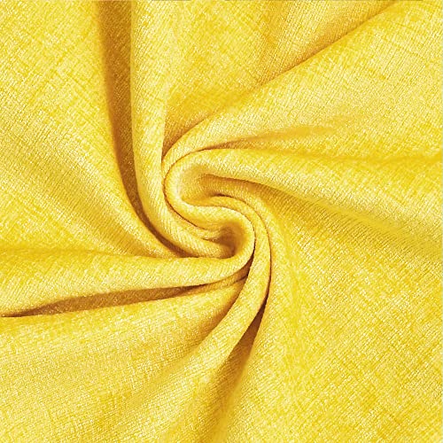 Image of CaliTime Pack of 2 Cozy Throw Pillow Covers Cases for Couch Sofa Home Decoration Solid Dyed Soft Chenille 20 X 20 Inches Bright Yellow