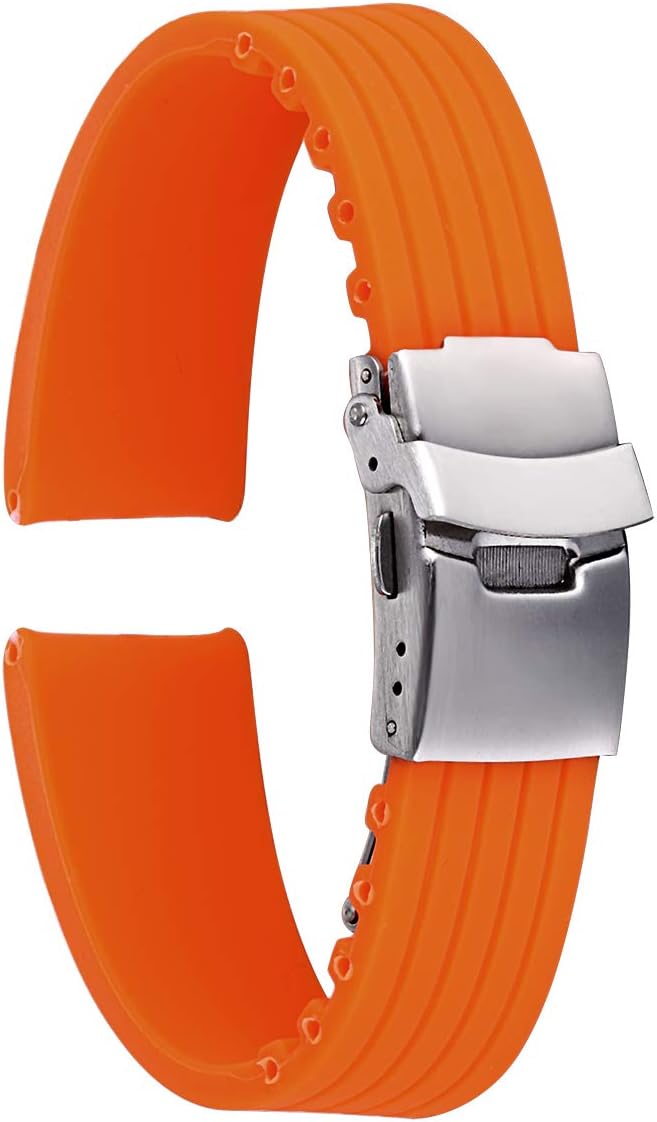 KZFashions Waterproof Sports Universal Tire Tire Tread One Over Silicone Watch Strap
