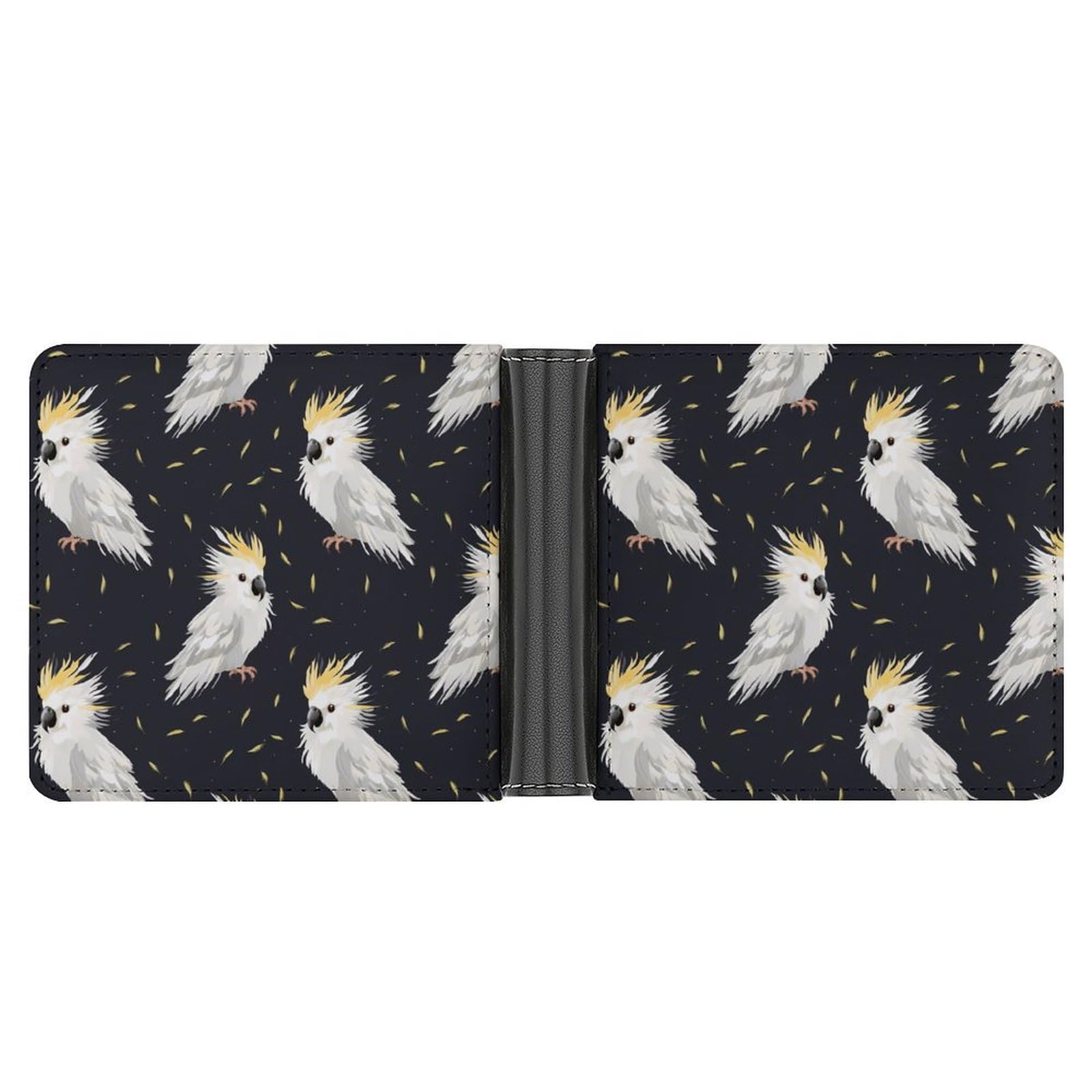 Parrot Bird Bifold Wallet PU Leather Coin Purse Lightweight Credit Card Holder Wallet Money Clip