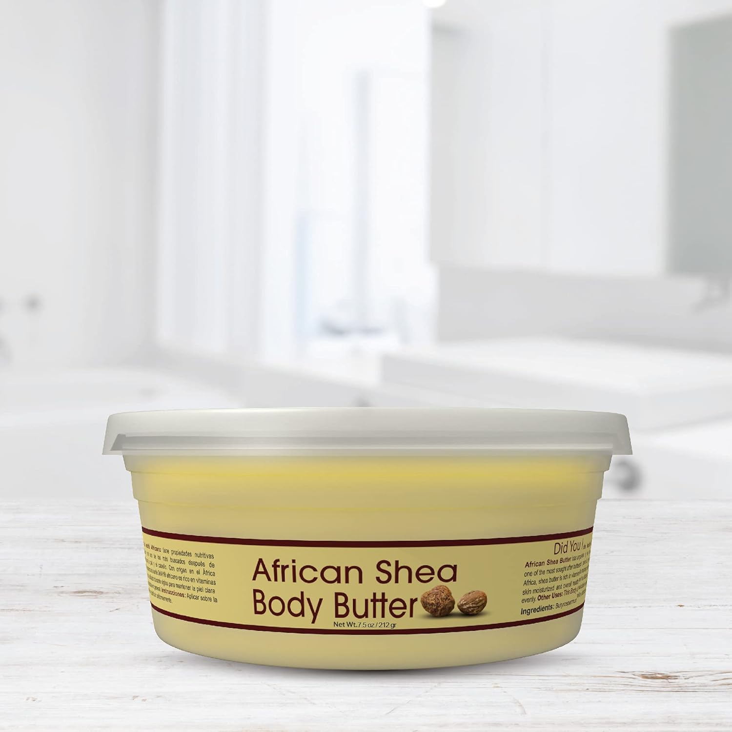 Shea Butter Yellow Smooth | All Natural, 100% Pure- Unrefined | Daily Skin Moisturizer For Face & Body | Softens Tough Skin | Moisturizes Dry Skin | Adds Shine & Luster To Hair | Alleviates Scalp Dryness 7.5oz / 212gr : Body Butters : Beauty & Personal Care