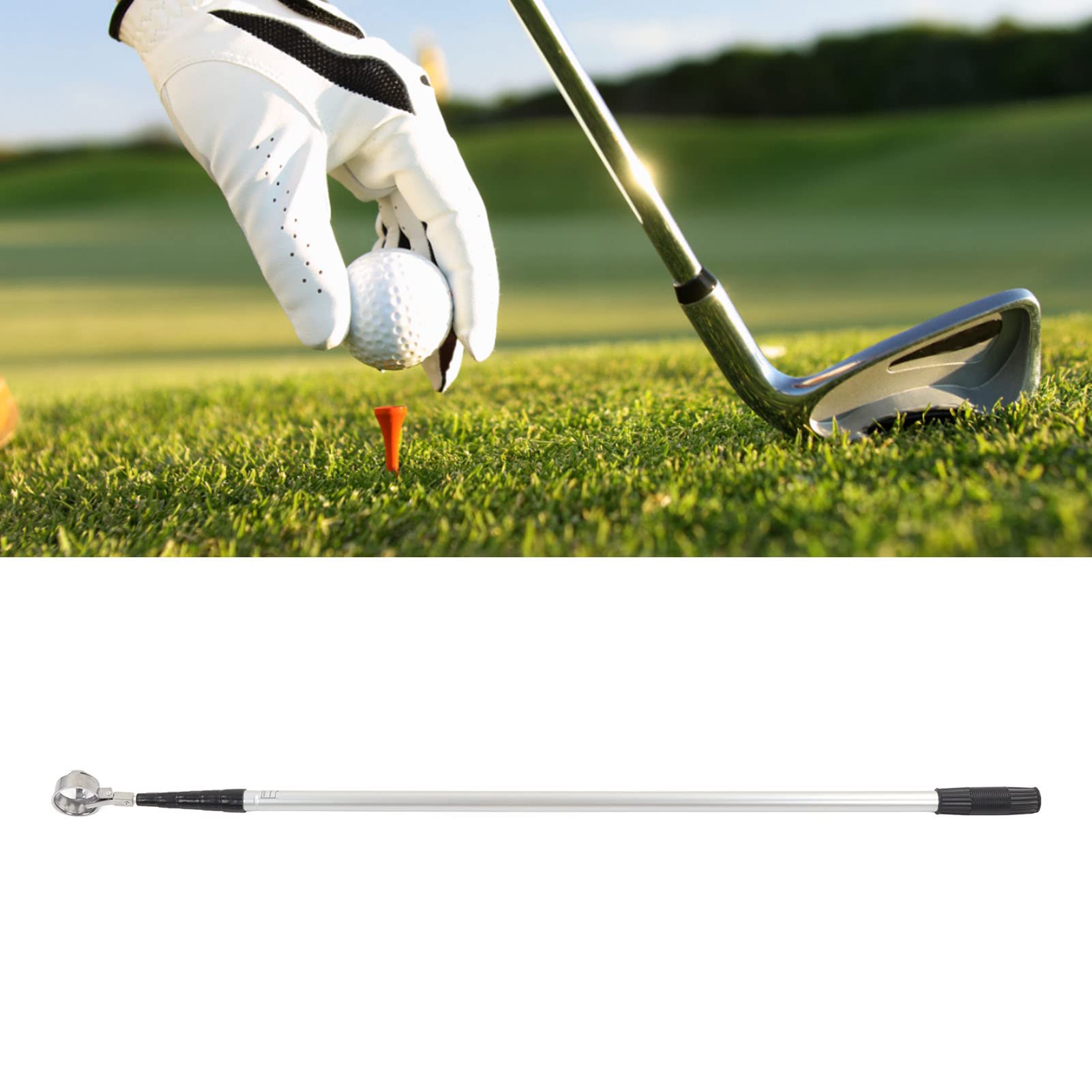 Recuperador de Pelotas de Golf Telescpico Verstil, Herramienta Telescpica de Agarre de Pelotas de Aleacin de Aluminio, Accesorio para Juegos de Golf de Piscina y Arbustos