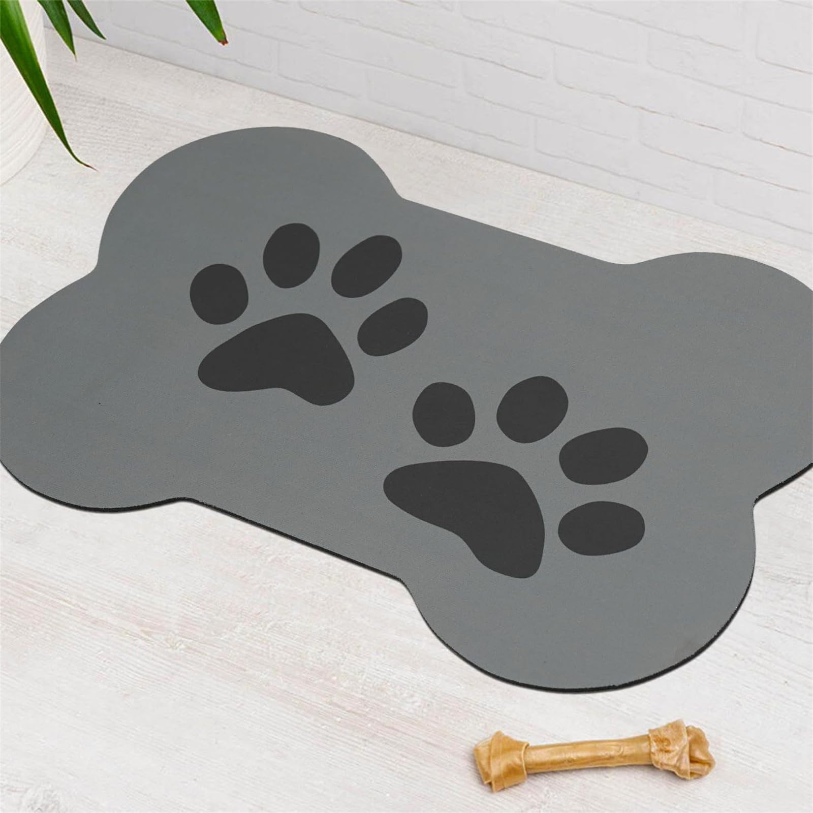 Hixingo Tappetino Ciotola per Cane e Gatto Assorbente, Tappetino Sottociotola per Gatti e Cani Grande Tappetini Lavabile in Diatomite Impermeabile e Antiscivolo (Grigio chiaro,80 * 120cm)