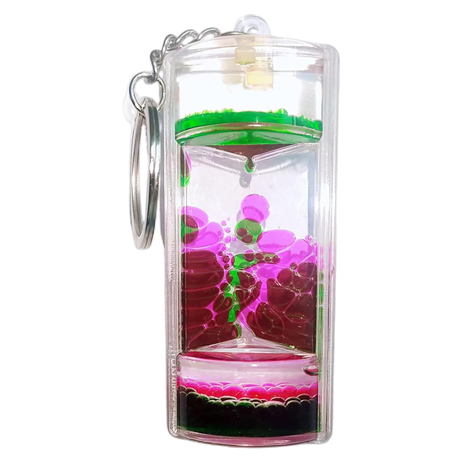 Liquid Motion Timer Keychain Creative Charm Keyrings Sensory Toy Liquid Hourglass Bubble Pendant Keychain Car Key Chain Handbag Decoration Accessories for Kids and Adults (C)