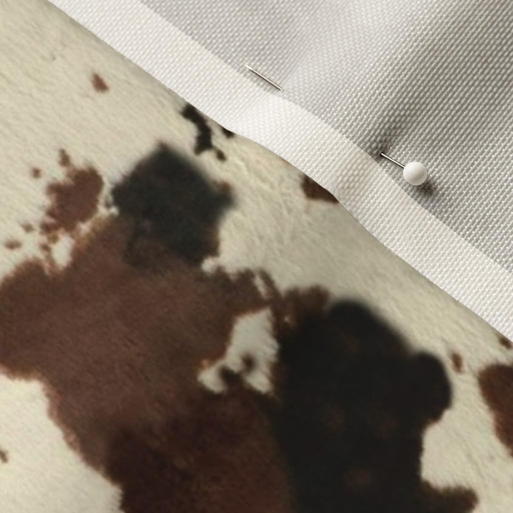 Spoonflower Fabric - Faux Cowhide Cowboy Rodeo Western Ranch Printed on Upholstery Velvet Fabric Fat Quarter - Upholstery Home Decor Bottomweight Apparel