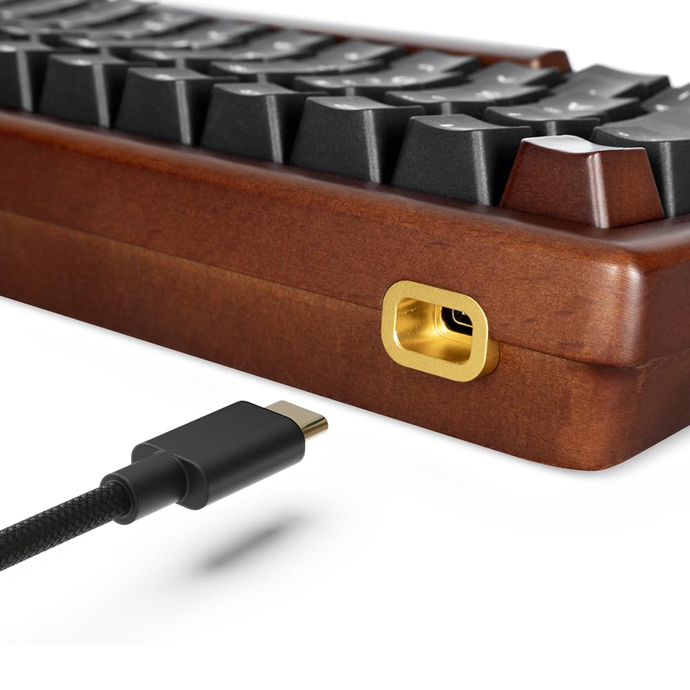 Sharkoon Skiller SGk50 S3 Wood, PBT, RGB Gaming Keyboard, 75% DE
